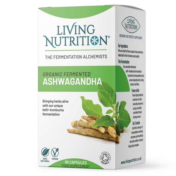 Living Nutrition Organic Fermented Ashwagandha 60 kapslar