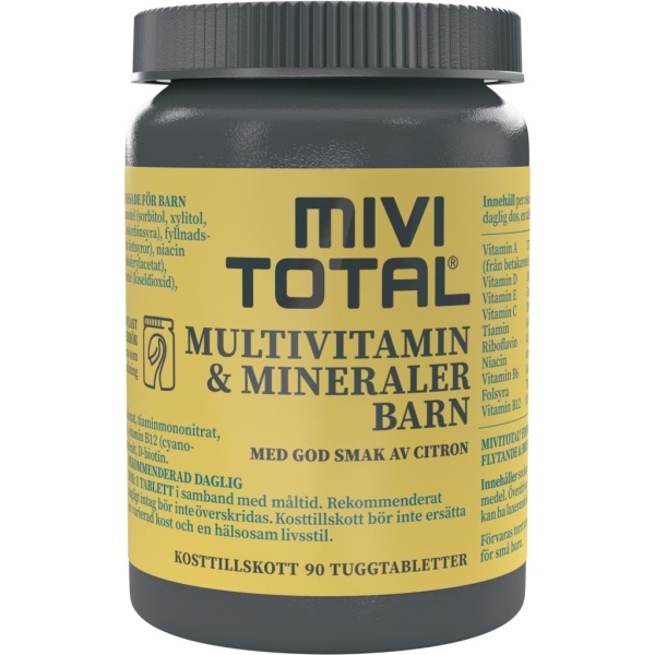 Mivitotal Multivitamin Barn Citron 90 tuggtabletter