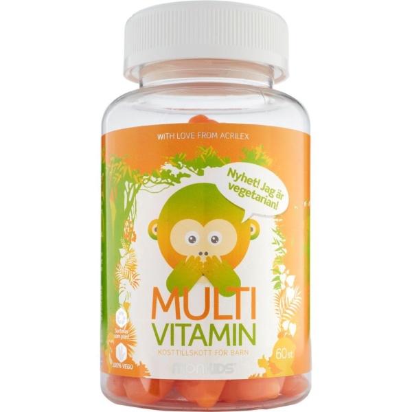 Monkids Multivitamin Apelsin 60 st