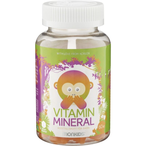 Monkids Vitamin + Mineral Barn Ananas 60 tuggtabletter
