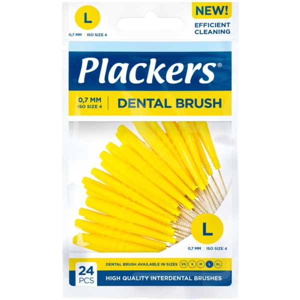 Plackers Dental Brush 0,7 mm Mellanrumsborstar 24 st