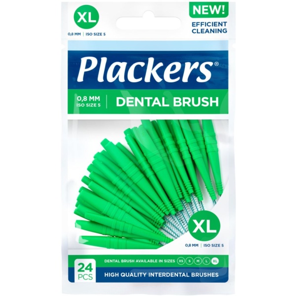 Plackers Dental Brush 0,8 mm Mellanrumsborstar 24 st