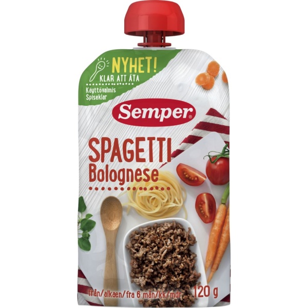 Semper Spagetti bolognese 6 mån 120 g
