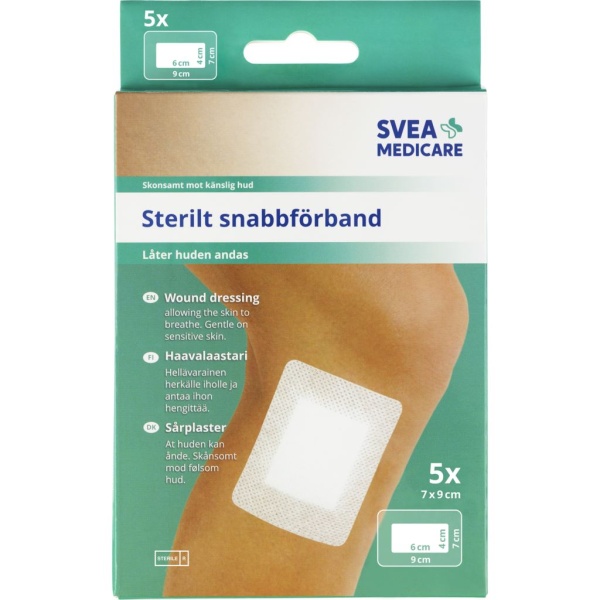 Svea Medicare Sterilt Snabbförband 7 x 9 cm 5 st