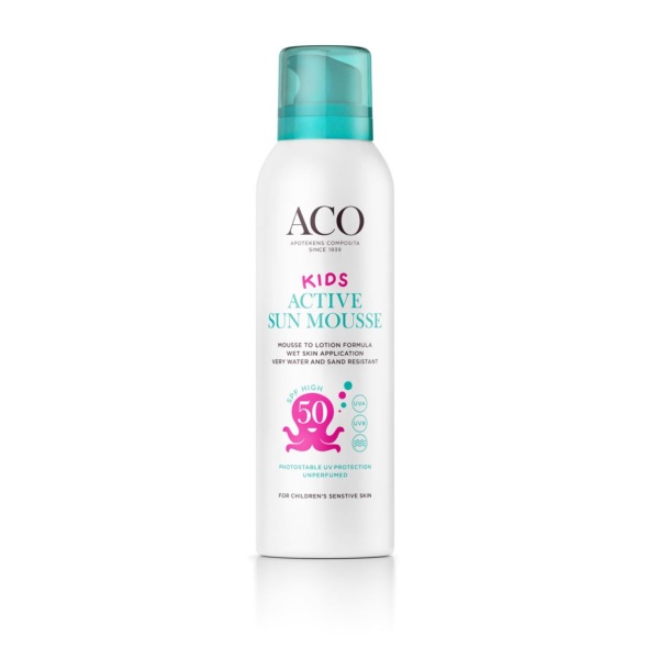 ACO Sun Kids Active Mousse SPF50 Oparfymerad 150 ml