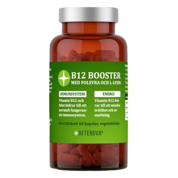 AFTENOVA B12 Booster Folsyra & L-Lysin 60 kapslar