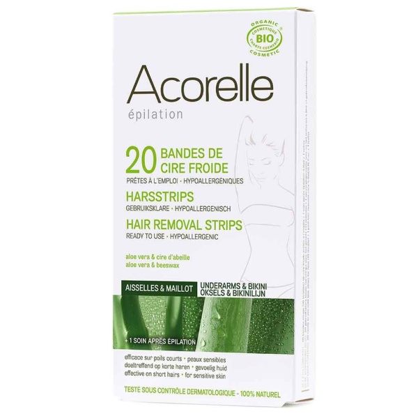 Acorelle Organic Cold Wax Strips Armpits & Bikini 20 st