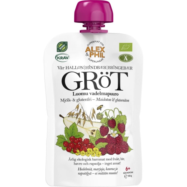 Alex & Phil Gröt Hallon & Röda Vinbär 100 g