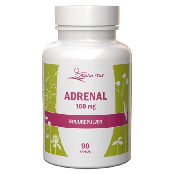 Alpha Plus Adrenal 160mg Binjurepulver 90 kapslar