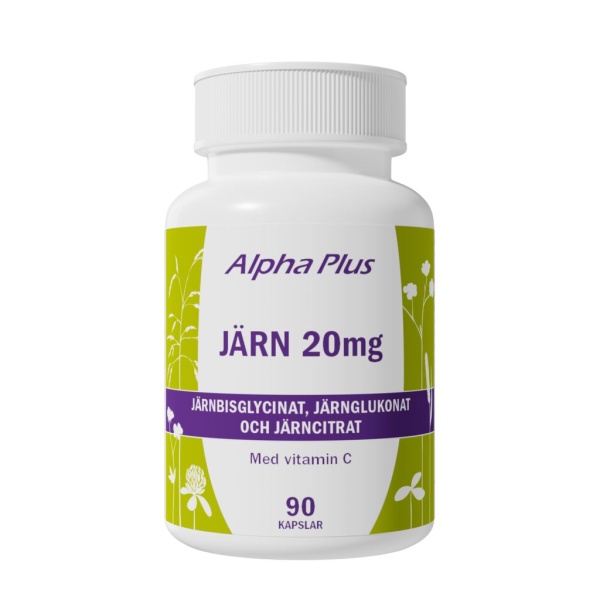 Alpha Plus Järn 20 mg 90 kapslar