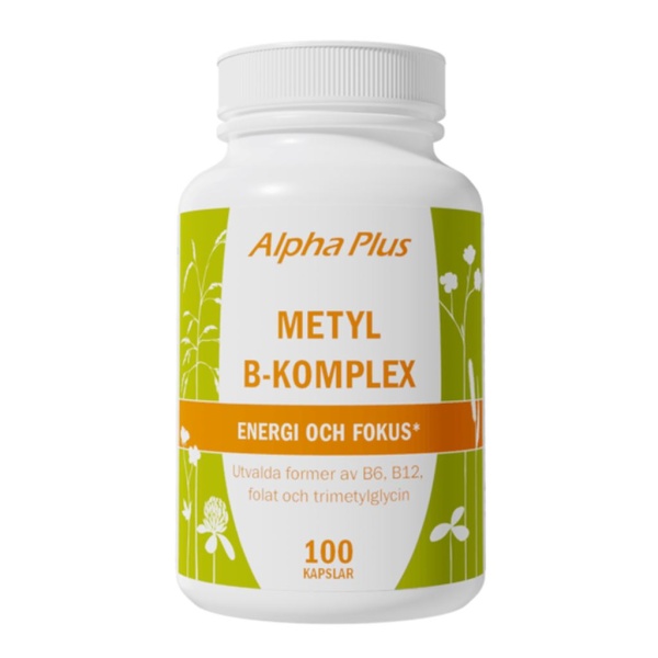 Alpha Plus Metyl B-komplex Energi & Fokus 100 kapslar