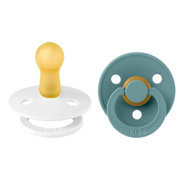 BIBS Colour Latex 6+ Månader Island Sea/White 2 st