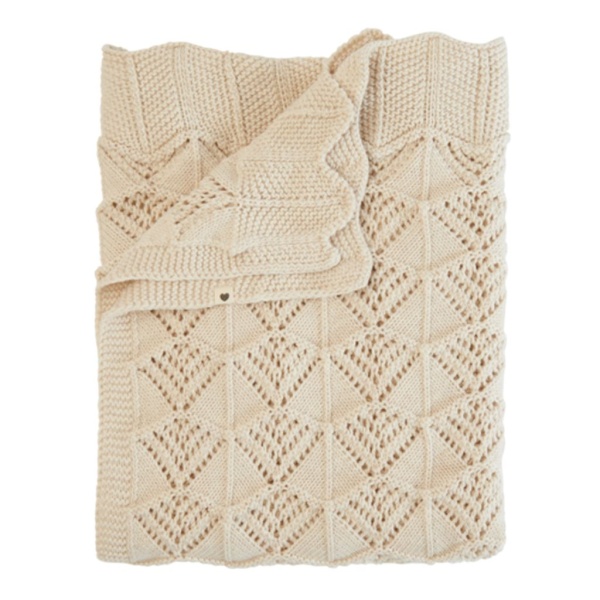 BIBS Knitted Blanket Wavy Ivory 1 st