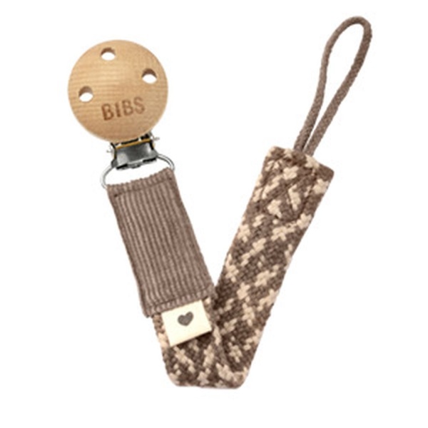 BIBS Pacifier Braid Dark Oak/Vanilla 1 st