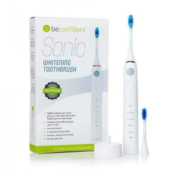 Beconfident Sonic Whitening Eltandborste Vit 1 st