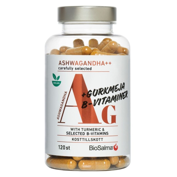 BioSalma AG Ashwagandha + Gurkmeja & B-vitaminer 120 kapslar