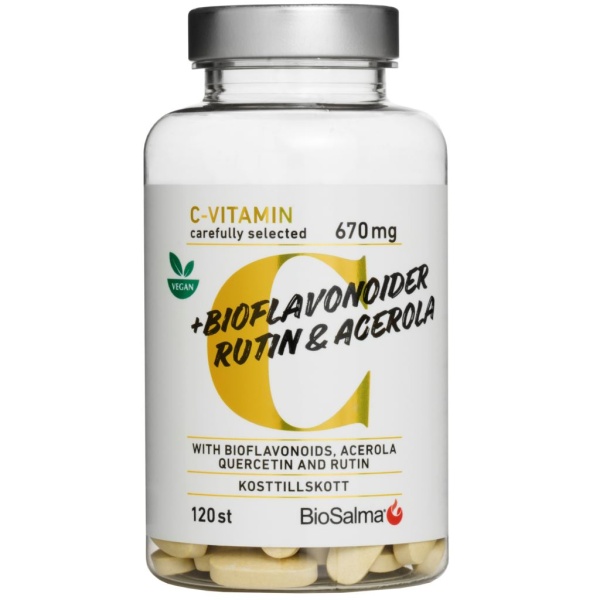 BioSalma C-vitamin 670mg Bioflavonoider 120 tabletter