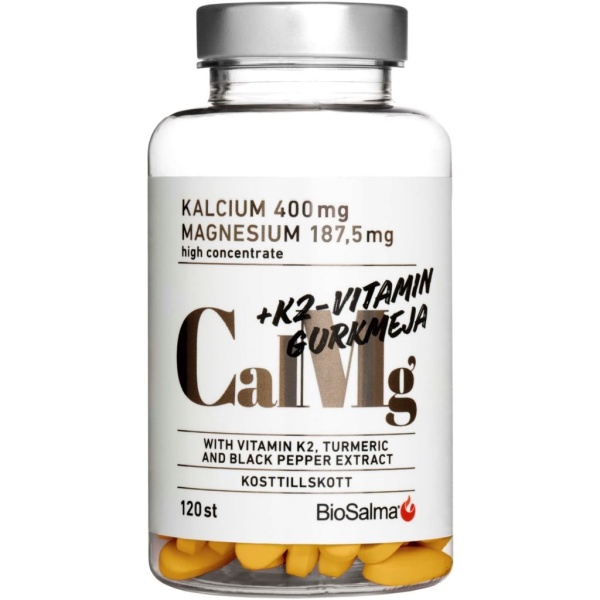 BioSalma CalMg + K2 & Gurkmeja 120 tabletter