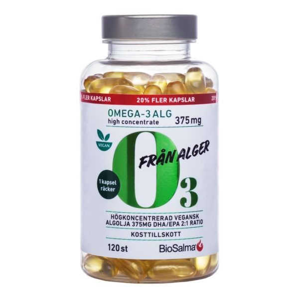 BioSalma Omega-3 Alg 375mg DHA/EPA 120 kapslar