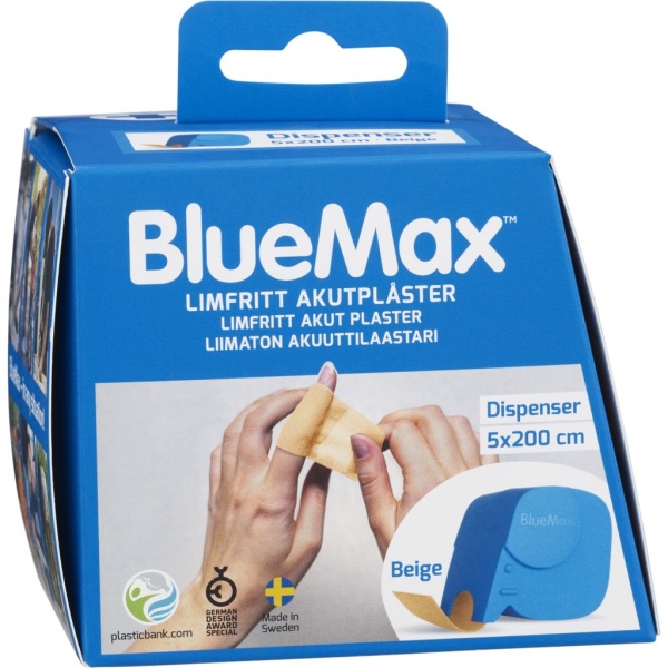 BlueMax Limfritt Akutplåster Dispenser 5x200cm Beige 1 st