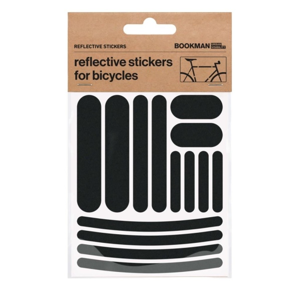 Bookman Urban Visibility Reflective Bicycle Stickers Strips Black 1 st