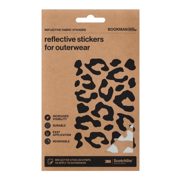 Bookman Urban Visibility Reflective Fabric Stickers Leopard Silver 1 st