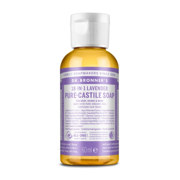 Dr Bronners Lavender PureCastile Liquid Soap 60 ml