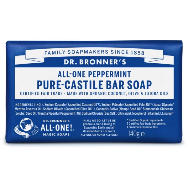 Dr. Bronner’s Peppermint Bar Soap 140 g