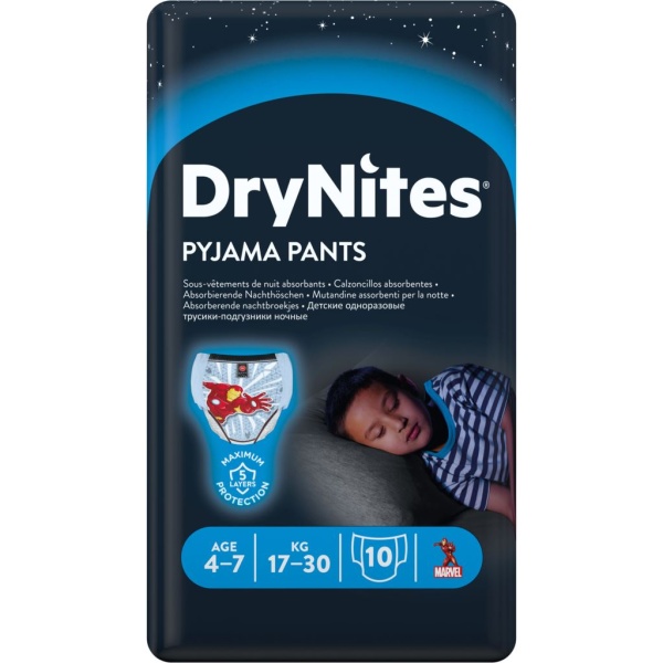 DryNites Nattblöja pojke, 10 stk, 4-7 år 10 st