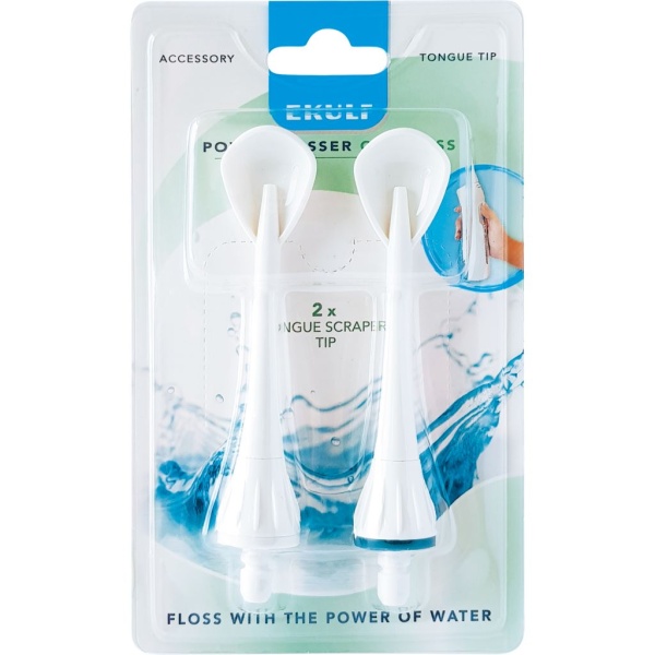 EKULF PowerFlosser Cordless TongueScraper Tip 2 st