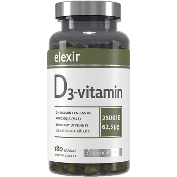 Elexir D3-vitamin 180 kapslar