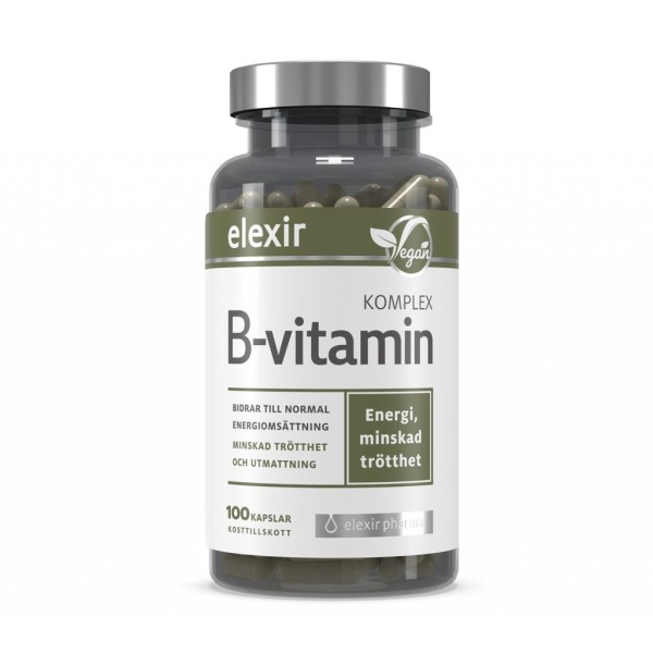 Elexir Pharma B-vitamin Komplex Kosttillskott 100 kapslar