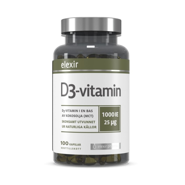 Elexir Pharma D3-vitamin 1000 IE 25μg 100 st