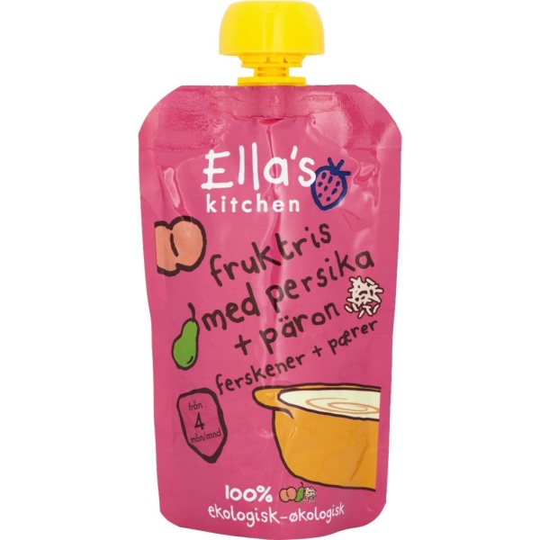 Ella's Kitchen Fruktris med persika & päron 120 g