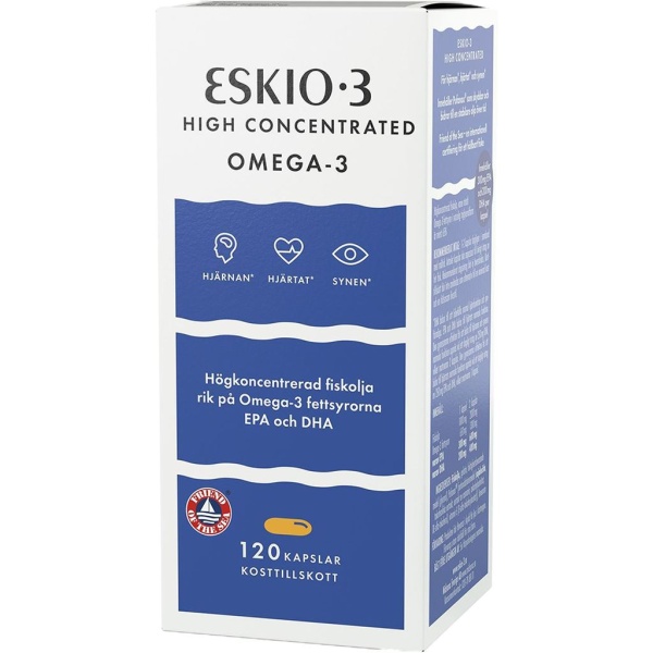 Eskio-3 High Omega-3 Fiskolja 120 kapslar