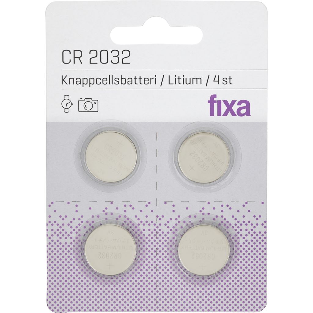 Fixa Knappcellsbatterier 2032 4 st