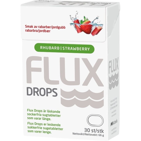 Flux Drops rabarber/jordgubb 30 st