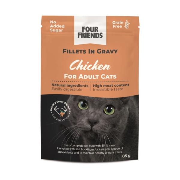 Four Friends Adult Chicken in Gravy Pouch 85 g