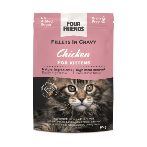 Four Friends Kitten Chicken in Gravy Pouch 85 g