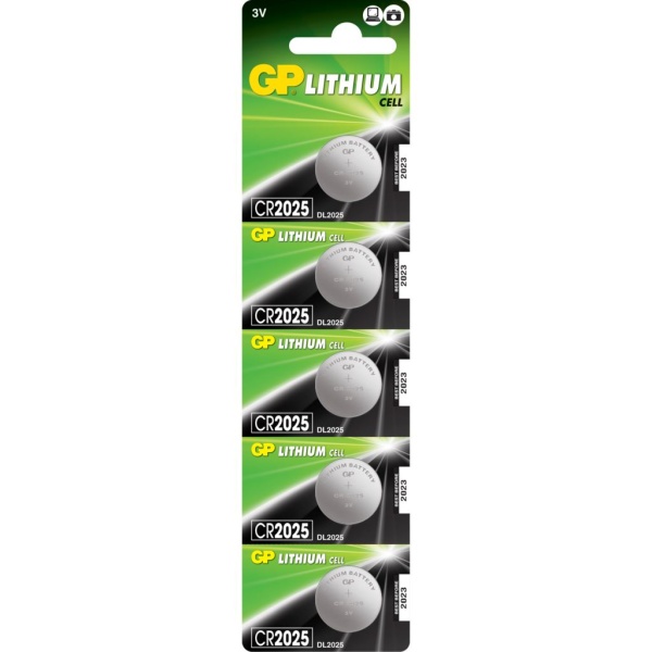 GP Lithium CR2025 Knappcellsbatteri 5-pack