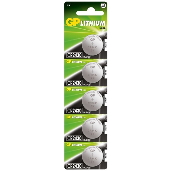 GP Lithium CR2430 Knappcellsbatteri 5-pack