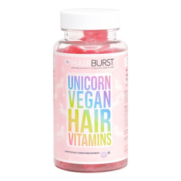 Hairburst Unicorn Veganska Hårvitaminer Hallon 60 tuggtabletter