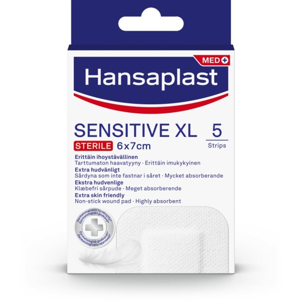 Hansaplast Sensitive Plåster XL 6 x 7 cm 5 st