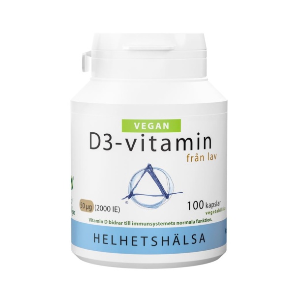 Helhetshälsa D3-vitamin 50 µg Vegan 100 kapslar