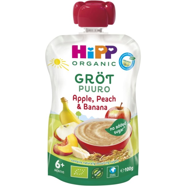 HiPP Gröt Äpple Persika & Banan 100 g