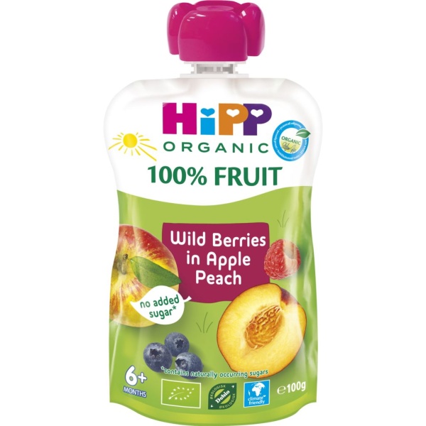 HiPP Smoothie Äpple Persika Blåbär & Hallon 100 g