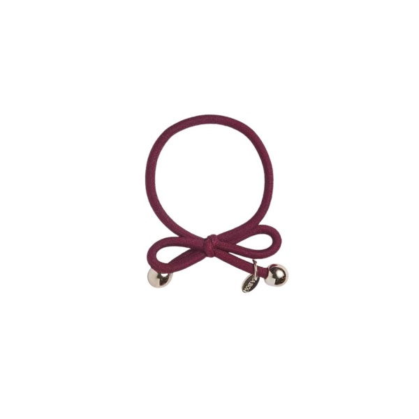 IA BON Hair Tie Gold Bead Burgundy 1 st