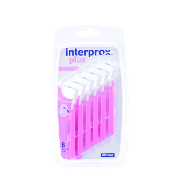 Interprox Vinkel Plus Nano Mellanrumsborste Rosa 0,38 mm 6 st