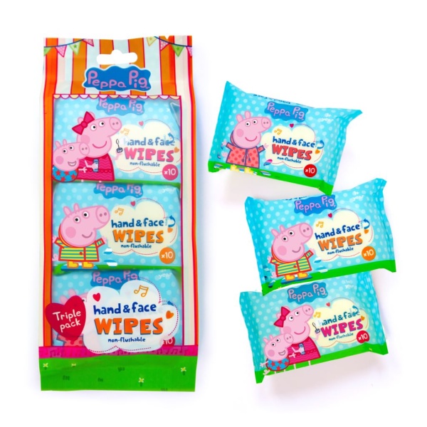 Jellyworks Peppa Pig Hand & Face Wipes 3 x 10 st