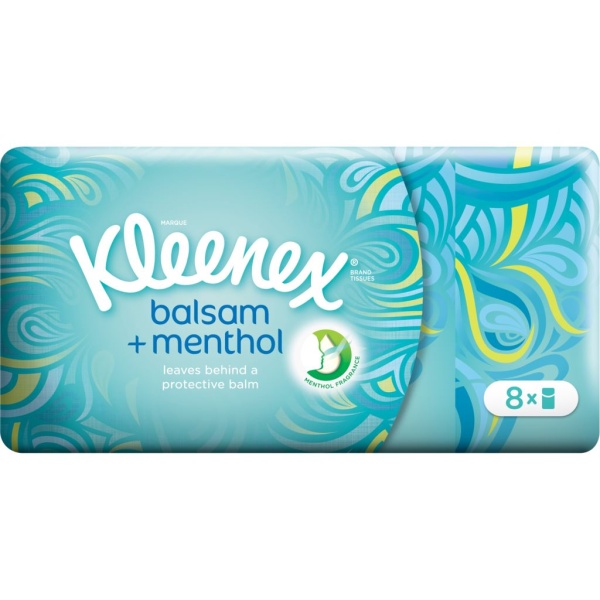 Kleenex Näsdukar balsam menthol 8-pack 72 st